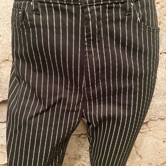 Stradivarius Black Stripe Denim Stretch Pants - Picture 2 of 6